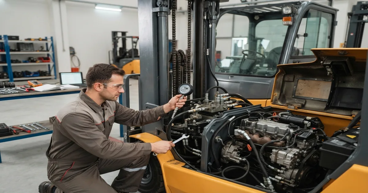 Forklift Periyodik Muayenesi Nedir? kapsamında yapılan ölçüm ve kontrol çalışması