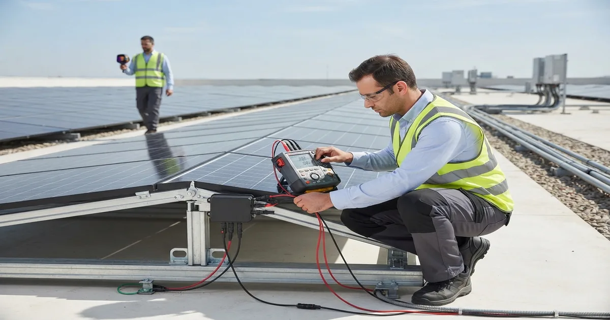 Güneş Enerjisi Sistemlerinde Teknik Kontrol Haberleri kapsamında yapılan ölçüm ve kontrol çalışması