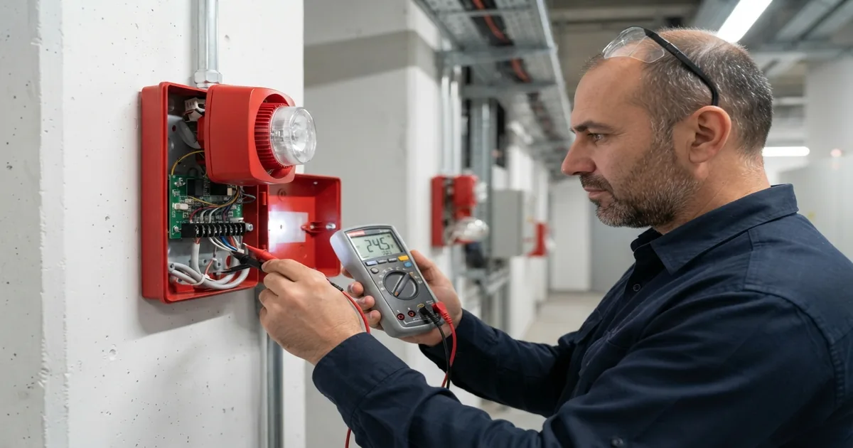 Yangın Sireni ve Flaşör Kurulumu Nasıl Yapılır? kapsamında yapılan ölçüm ve kontrol çalışması